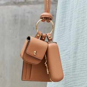 Vegan Leather 3-Piece Lanyard Set - Brown